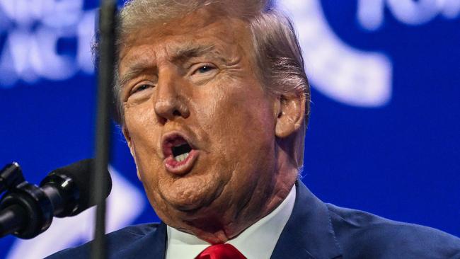 Former US President and 2024 presidential hopeful Donald Trump speaks at the Turning Point Action USA conference in West Palm Beach, Florida, on July 15, 2023. (Photo by GIORGIO VIERA / AFP)