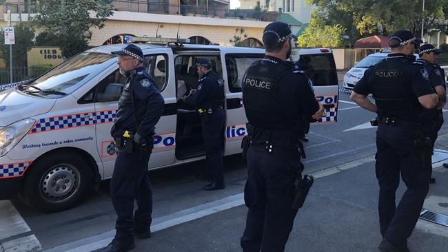 Police have arrested protesters holding up Brisbane's CBD. Picture: Sophie Chirgwin