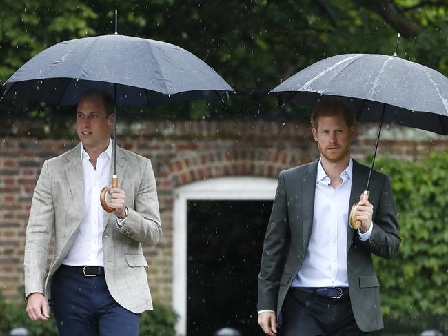 The skies have been gloomy for Prince William and Prince Harry. Picture: AP