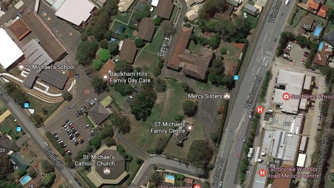 Aerial shot of land that could become a seniors housing complex in Baulkham Hills. Picture: Google Maps