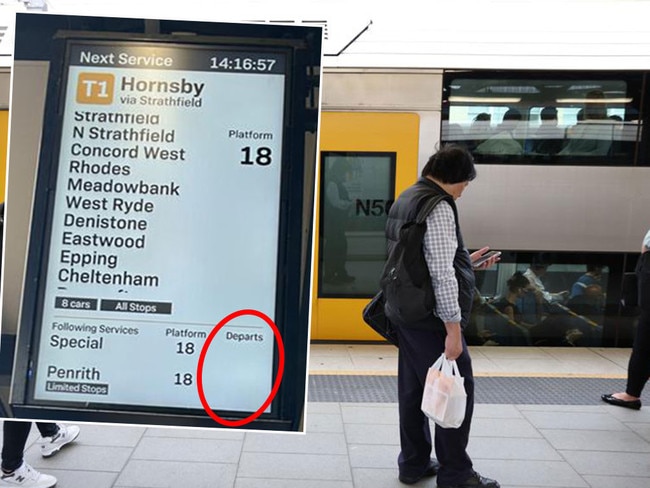 Most stations have given up posting details of when the next train is due, some lines have cancelled services altogether.Pictures: News Corp