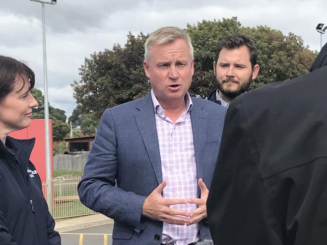 Education Minister Jeremy Rockliff at Montello Primary School in Burnie.