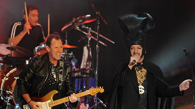 Electric dreams: Culture Club live on stage last year. Not pictured: Mikey Craig on bass.