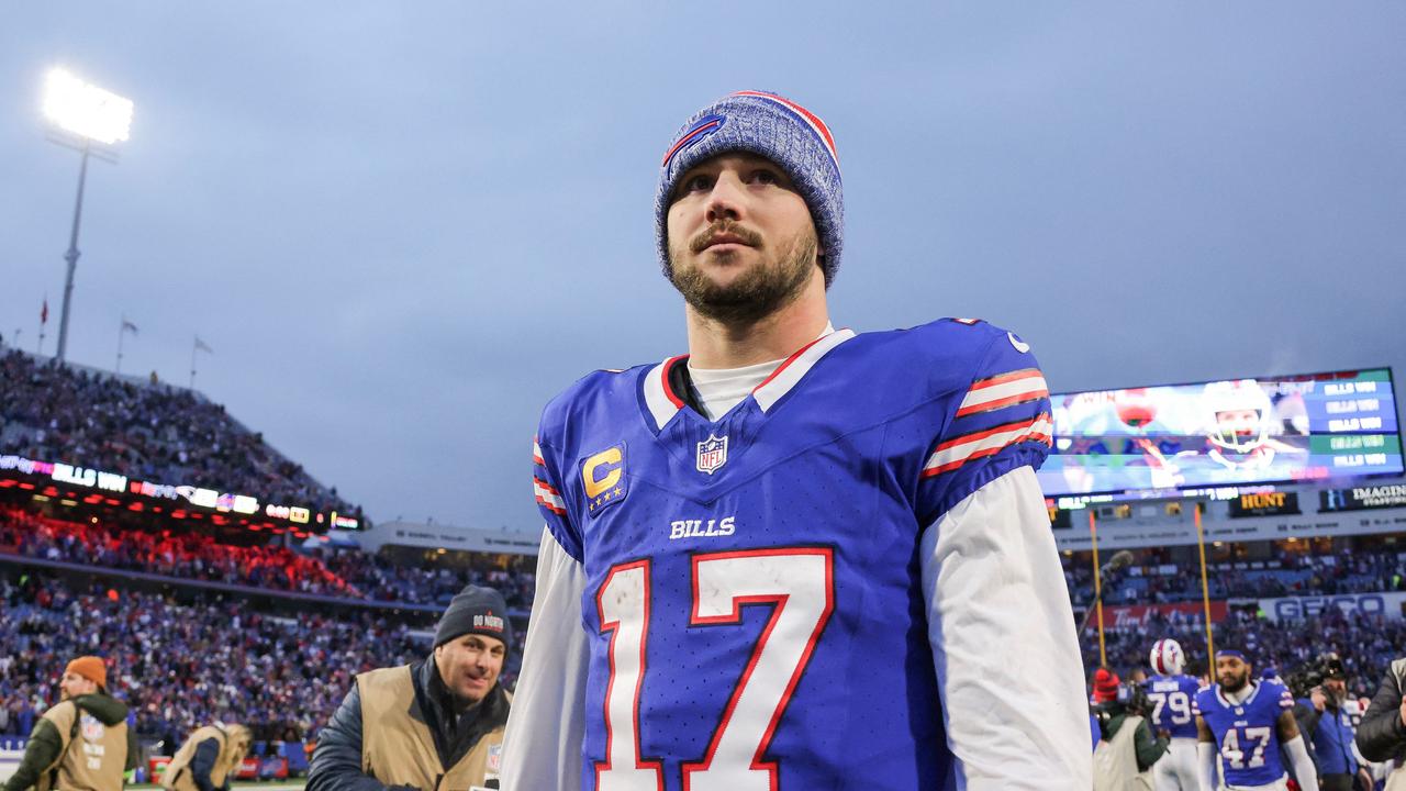 ORCHARD PARK, NEW YORK - DECEMBER 31: Josh Allen #17 of the Buffalo Bills looks on after a game against the New England Patriots at Highmark Stadium on December 31, 2023 in Orchard Park, New York. Timothy T Ludwig/Getty Images/AFP (Photo by Timothy T Ludwig / GETTY IMAGES NORTH AMERICA / Getty Images via AFP)