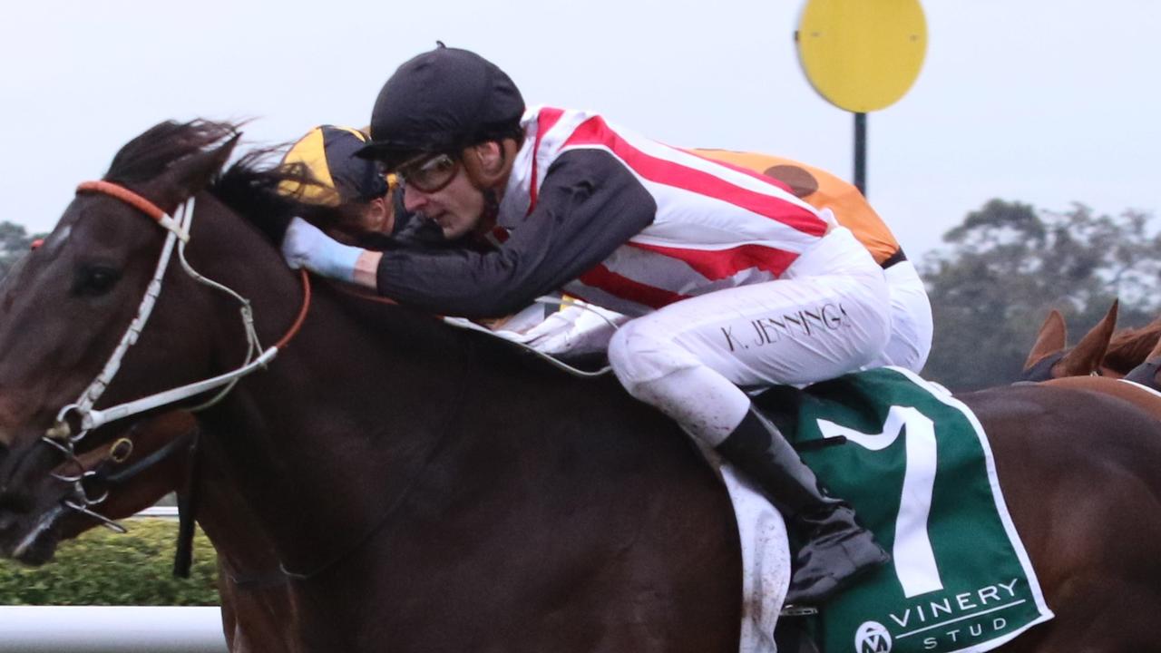 Koby Jennings rides Waterworld for trainer Nathan Doyle. Picture: Grant Guy