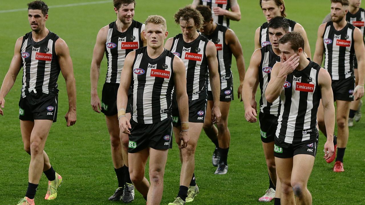 Collingwood doesn’t plan to publicly elaborate on the Adam Treloar situation. Picture: Will Russell