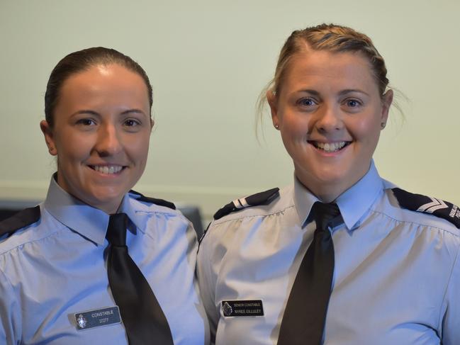 Constable Tara Dziewicki and Senior Constable Nyree Gilluley, who were both commended for their work at a house fire in Norman Gardens last year.