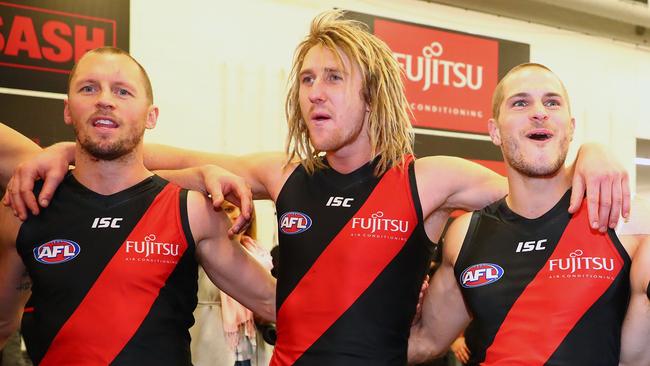 James Kelly, Dyson Heppell and David Zaharakis. (Photo by Scott Barbour/Getty Images)