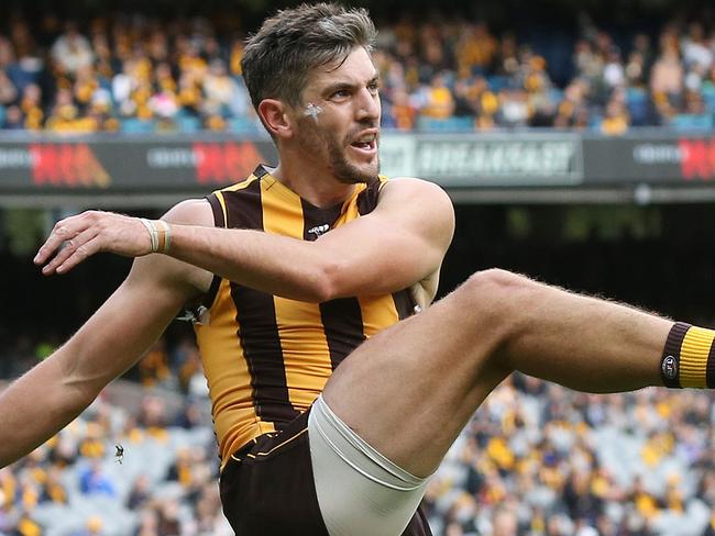 AFL. Round 3. 31/03/2019.  Hawthorn vs Western Bulldogs at the MCG.   Hawthorns Ricky Henderson     . Pic: Michael Klein.