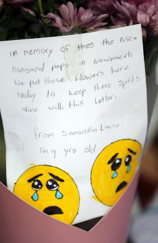 A message left by nine year old Samantha Lane outside the Anglicare Newmarch House in Kingswood. Picture: Christian Gilles