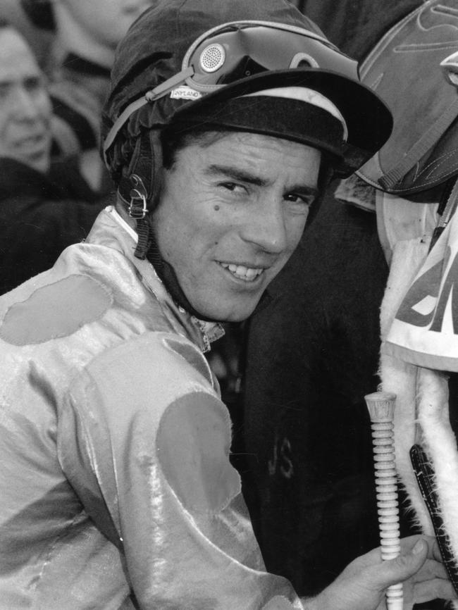 Jockey Simon Price returning to scale after riding Black Rouge to victory in 1993. Picture: File