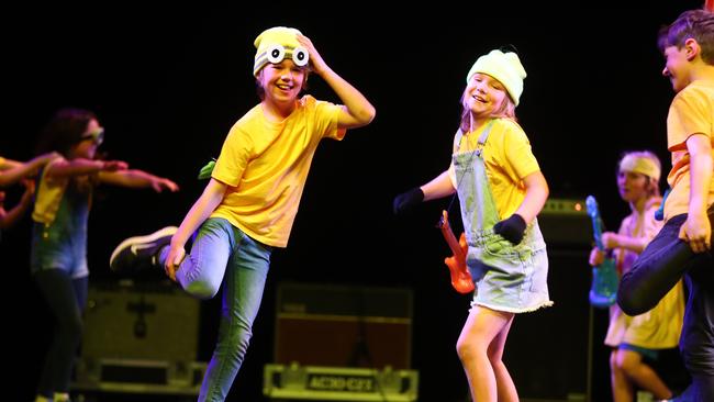 Anglesea Primary School students performing at the Geelong Schools Music and Movement Festival. Picture: Alison Wynd