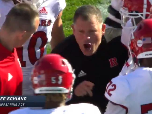 Greg Schiano vanished into thin air. Photo: Twitter, @igTenNetwork.