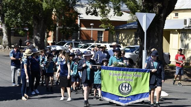 South Grafton Anzac Day march at Market Square in 2021.