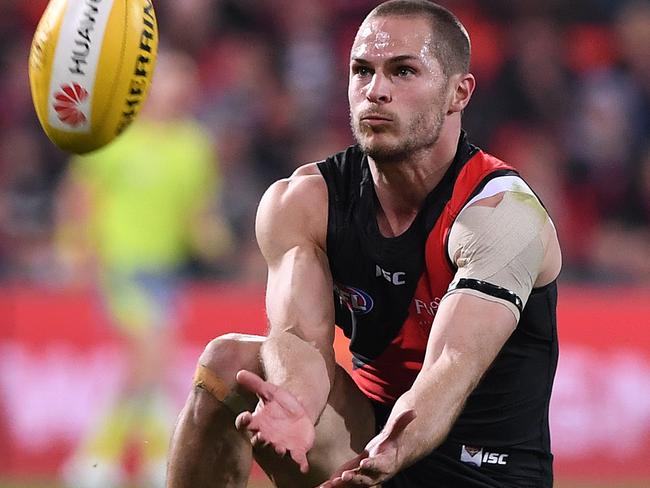 David Zaharakis was a standout for the Bombers on Saturday night. Picture: AAP Images