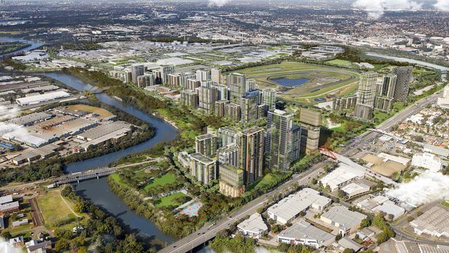 Artists impressions of the original plans for the Camellia-Rosehill precinct.