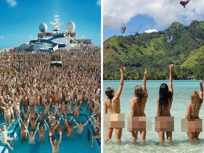 Passengers strip off for insane naked cruise