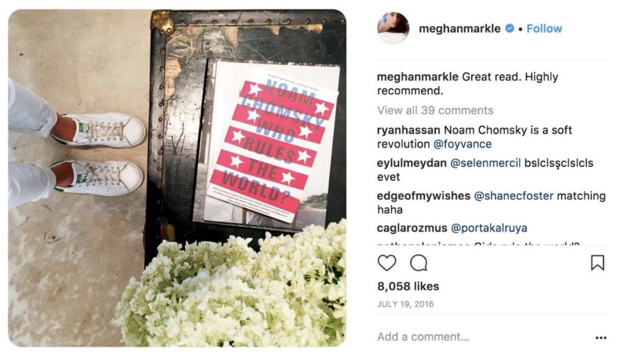 Meghan Markle is also a fan of Noam Chomsky. Picture: Instagram