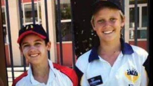 Connor Rozee and Jack Lukosius during their junior cricket days. Picture: Supplied