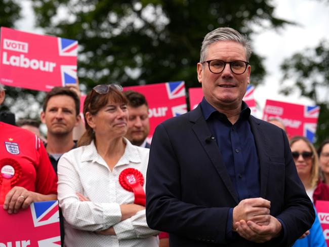 Labour Leader, Sir Keir Starmer campaigning at Hitchin Town Football Club. Photo: Getty Images