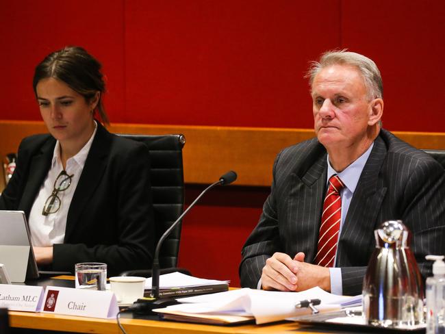 Mark Latham is seen during Budget Estimates inside NSW Parliament. Picture: Gaye Gerard