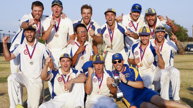 Pascoe Vale Central celebrate their premiership. Picture: Scott Gick Photography