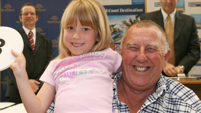 John Singleton with his “perfect Dawnie” when she was a child. Picture: Glenn Hampson