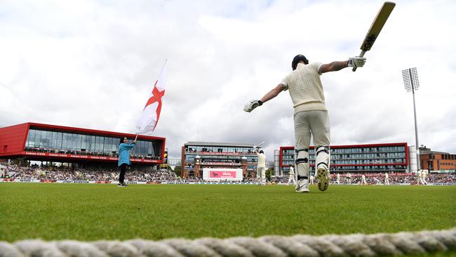 Ben Stokes and Jonny Bairstow walk out to bat. Picture: Getty Images