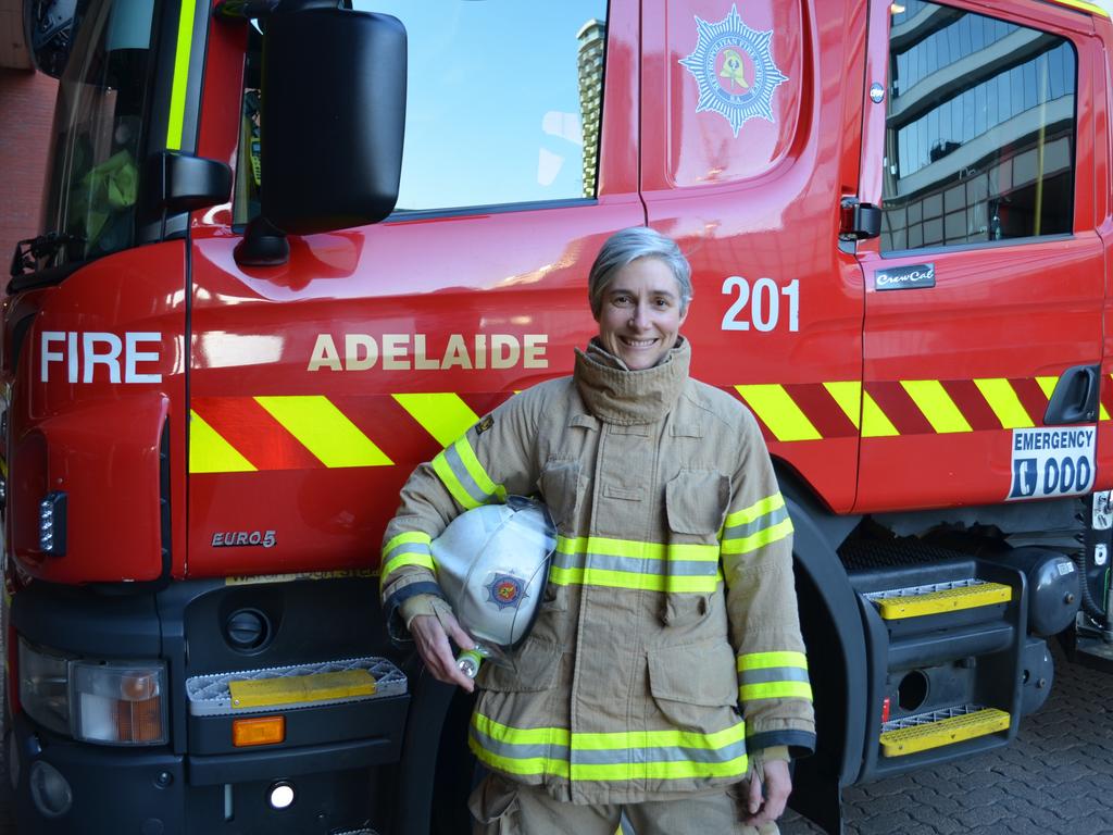 SA Metropolitan Fire Service Genevieve Rueger made a career change from the Army. Picture: Supplied.