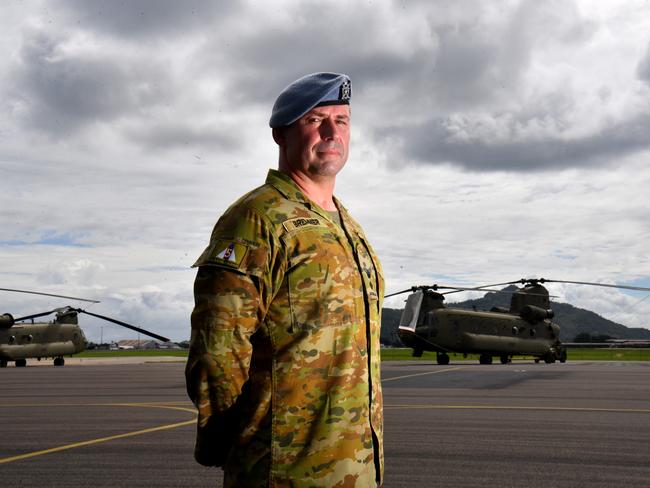 Lieutenant Colonel Richard Bremner is the new Commanding Officer of Fifth Aviation Regiment after a handover ceremony. Picture: Evan Morgan