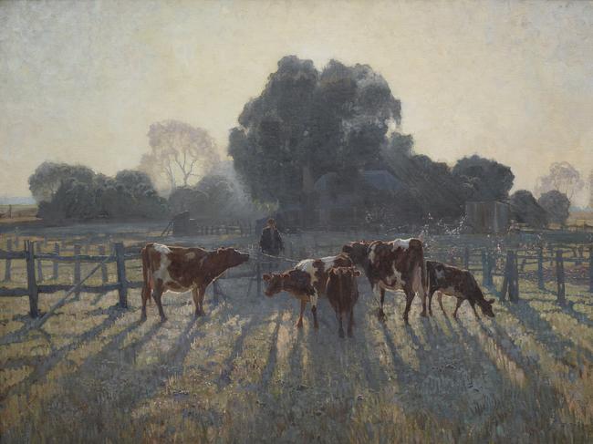 Elioth Gruner Spring frost 1919 Art Gallery of New South Wales, gift of F G White 1939 *** This image may only be used in conjunction with editorial coverage of the Art Gallery of New South Wales touring exhibition ‘Fieldwork’. This image may not be cropped or overwritten. Prior approval in writing required for use as a cover. Caption details must accompany reproduction of the image. *** Media contact: sarah.shields@ag.nsw.gov.au *** Local Caption *** *** This image may only be used in conjunction with editorial coverage of the Art Gallery of New South Wales touring exhibition ‘Fieldwork’. This image may not be cropped or overwritten. Prior approval in writing required for use as a cover. Caption details must accompany reproduction of the image. *** Media contact: sarah.shields@ag.nsw.gov.au