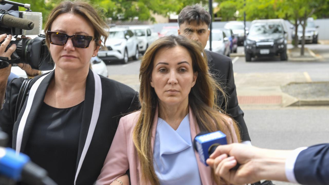 The mother of 18-year-old Dhirren Randhawa arrives in court for her son’s first appearance on Monday afternoon. Picture: NCA NewsWire / Roy VanDerVegt