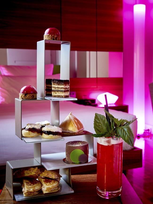 High tea in a Vivid Suite at Hilton Sydney.