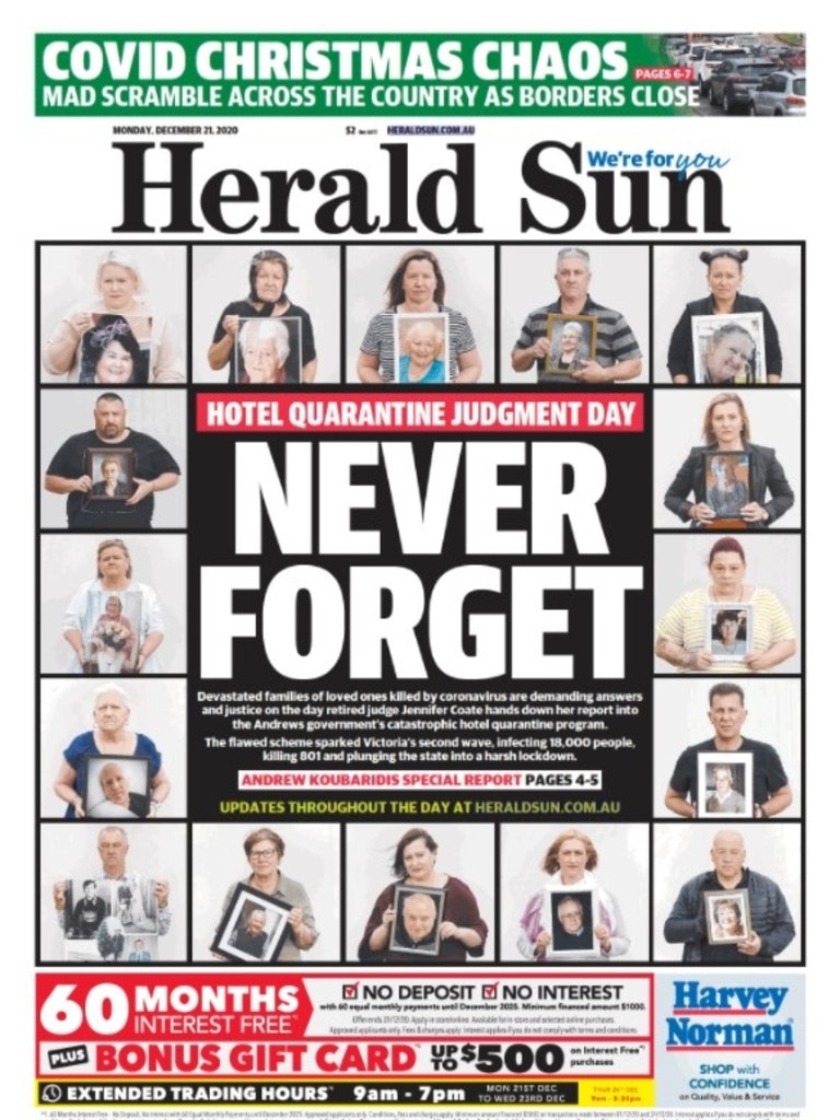 Covid Victoria Second Wave Victims Families Slam Andrews Government Herald Sun