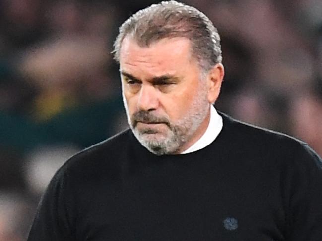 Celtic's Greek Australian head coach Ange Postecoglou during the UEFA Champions League Group F football match between Celtic and Real Madrid, at the Celtic Park stadium, in Glasgow, on September 6, 2022. (Photo by ANDY BUCHANAN / AFP)