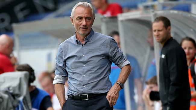 Socceroos coach Bert van Marwijk during the match against the Czech Republic.