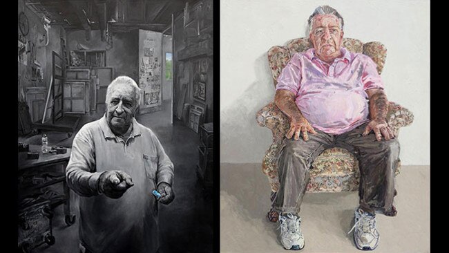 This Is It — Steve Peters by Tianli Zu, left, and Lucy Culliton’s portrait of Peters.