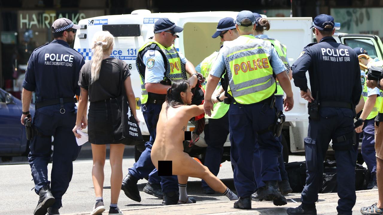 Nude Woman Arrested At Australia Day Protests In Sydney Au 