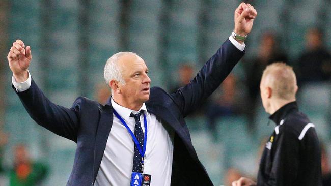 Graham Arnold wins his second Coach of the Year award. Picture: Mark Evans