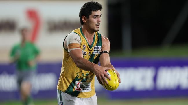 Joel Garner playing for St Mary's against the Nightcliff Tigers in the 2024-25 NTFL prelim final. Picture: Pema Tamang Pakhrin