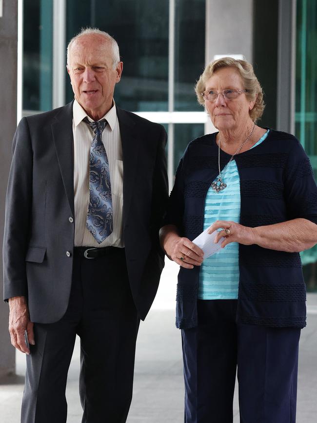 Jeffrey Brooks’ parents, Lawrie and Wendy Brooks. Picture: Liam Kidston.