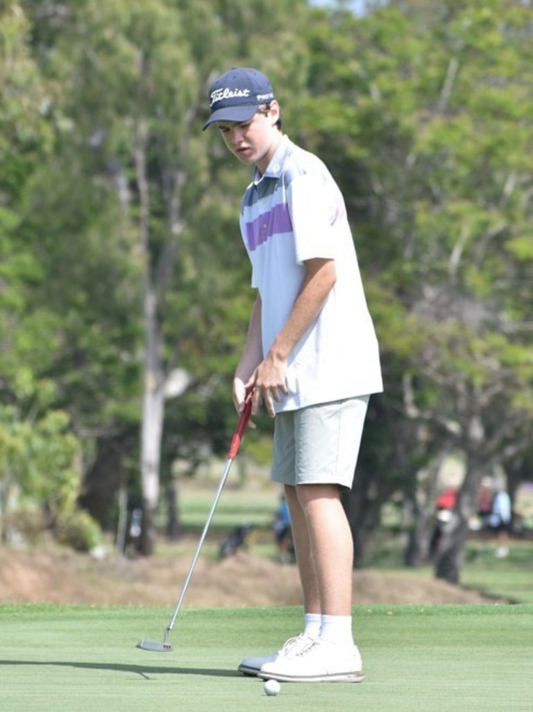 Wallace McVey (15-18 years boys) from Tannum Sands at the US Kids Golf Foundation Australian Open at the Rockhampton Golf Club on September 28.