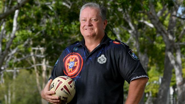 Darren Randall has been nominated for the QBANK Everyday Hero Awards for his work strengthening the relationship between police and local Indigenous communities through rugby league. Picture: Evan Morgan