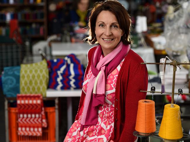 Otto &amp; Spike owner Kirstie Mananov. The Brunswick knitwear business has Ethical Clothing Australia accreditation and features in the Melbourne map. Picture: David Smith