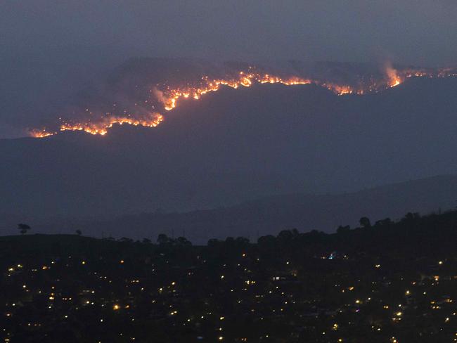 The Orroral fire in the Namadgi National Park seen from Red Hill Lookout in Canberra, ACT, Friday 31 January 2020. Picture by Sean Davey.