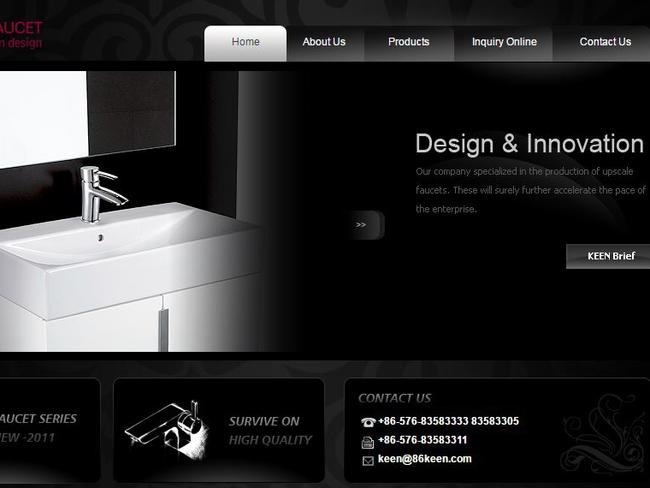 The homepage of the Aldi tap's supplier, Zhejiang Keen Faucet Co. Picture: 86keen.com