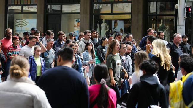 Net overseas migration was 445,600 in the 2023-24 financial year, Australian Bureau of Statistics figures reveal, exceeding the federal government’s forecast of 395,000 in the year to June. Picture: Newswire / Gaye Gerard