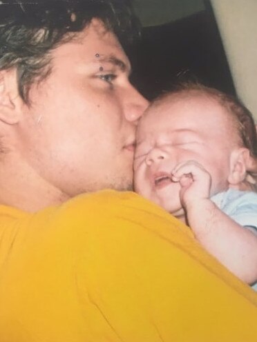 David Finney, with baby son Kayne, who was born in 2007.