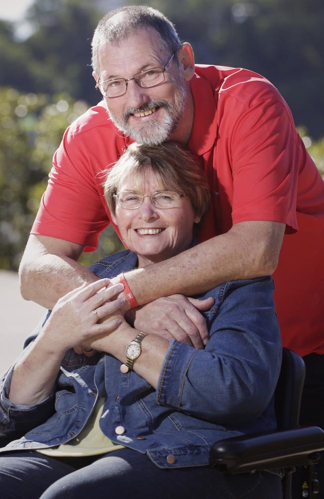 Jenny and Charlie Bennett at New Farm Park. Picutre: AAP/Megan Slade