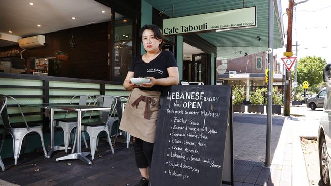 Not happy: Virginia Cheong at her Homebush cafe. Picture: Richard Dobson